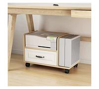 Mobile Printer Stand with Wheels Under Desk Printer Cart 1 Drawer & CPU Storage Rack Ideal for Office & Home Use Versatile Printer Shelf & Fax Cart - Natural Finish