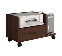 Mobile Printer Stand with Wheels Under-Desk Printer Cart with Drawer Multifunctional Printer Trolley for Printers Scanners & Faxes (Brown 76x45x45cm)