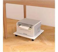 Mobile Printer Stand with Wheels Wooden Printer Cart for Office & Home Space-Saving Printer Holder in White 39 * 44 * 6.6cm Adjustable Height Easy to Move