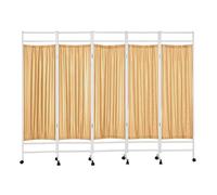Mobile Privacy Screen Room Divider 3/4/5/6 Panel Rolling Partition SpaceSaving Solution for Clinics & Wards Flexible Room Dividers for Exam Areas (5 Panels)