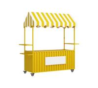Mobile Push Cart with Sunshade Canopy for Scenic Areas and Pop-up Markets