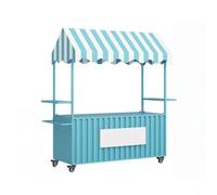 Mobile Push Cart with Sunshade Canopy for Scenic Areas and Pop-up Markets