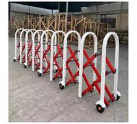 Mobile Retractable Security Barrier, Metal Expandable Barricade with Wheels, Driveway Isolation Gate, 1.5m x 7m, Perfect for Safety and Traffic Control
