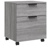 Mobile Rolling File Cabinet 1 Drawer & 1 Door Office Storagefor Documents Engineering Wood Black 45x38x54 cm Compact for Home & Office