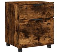 Mobile Rolling File Cabinet 1 Drawer & 1 Door Office Storagefor Documents Engineering Wood Black 45x38x54 cm Compact for Home & Office