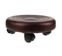 Mobile Rolling Low Stool with Wheels Stylish Plastic Pedicure Step Stool Compact Foot Rest for Home Spa Learning and Bathroom Use Brown Plaid Design