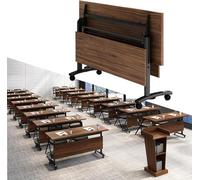Mobile Rolling Seminar Conference Table with Wheels Large Folding Desk for 2 16 People Versatile Training Table 160x60x75 cm Ideal for Meetings and Events