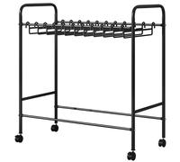 Mobile Rolling Trousers Rack with 30 Hooks - Space-Saving Floor-Standing Pants Hanger & Storage Organizer for Scarves, Towels & Clothes - Mobile Trolley for Easy Transport