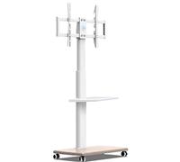 Mobile Rolling TV Stand on Wheels for 37-75 Inch TVs Portable Floor Mount Supports Up to 40kg Adjustable Height Easy Mobility for Home & Office Use