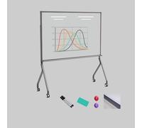 Mobile Rolling Whiteboard on Wheels, Magnetic Dry Erase Board with Adjustable Stand, Large 35" x 47" Standing Whiteboard for Office, Classroom, and Home Use