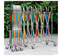Mobile Safety Barrier Gate - Expandable Stainless Steel Barricade - Retractable Traffic Fence - for Garages, Schools, Malls (Color : Multi-colored, Size : 1.1x7m)