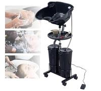 Mobile Salon Basin Sink with Electric Pump, Height Adjustable Shampoo Bowl, Barber Shop/Elderly/Maternity Tray with 2 Buckets and Drain Hose(B)