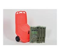 Slingsby 75L Mobile Salt and Grit Bin Kit - Red Mobile Salt Bin & 3 x 25kg Brown