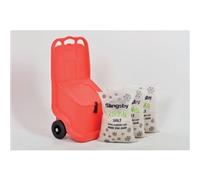 Mobile Salt and Grit Bin Kit Red 75L with White De-icing Salt 418884