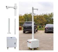 Mobile Security Camera Pole with 4 Wheels & 1 Box, Splicing CCTV Poles Easy Assemble & Disassemble, White Universal Surveillance Post Stand 7-13.5ft(C,6 3/5 ft(2m) Pole)