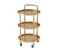 Mobile Service Trolley3Tier Storage Rack with 360° Wheels ToolFree Assembly Versatile for Living Room Bedroom BalconyAvailable in Gold & Silver (48x87cm)