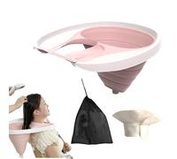 Mobile Shampoo Bowl - Portable Wash Basin, Folding Hair Washing Sink, Lightweight Cleaning Product | Bathroom Accessories with Drain Pipe and Storage Bag for Bedside Patient in-Bed Use Travel Salon