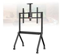 Mobile Smart Board Stand for Interactive Whiteboard - Height Adjustable Freestanding Swivel TV Stand with 4 Lockable Wheels for Classroom, E-Learning, Home Office - Tall Design