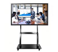 Mobile Smart Interactive Display Panel Dual-System 4K Ultra HD Display with Blue Light Filter antis-glare tempered glass resistants for Classroom Office Home Business(1482.4*895.4mm/58.36*35.25in)