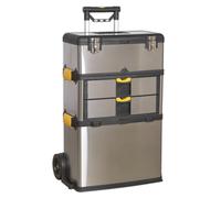 Mobile Stainless Steel/Composite Toolbox - 3 Compartment - Sealey AP855 New
