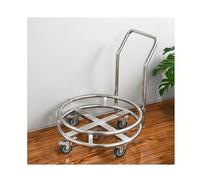 Mobile Stainless Steel Stock Pot Stand Thermal Insulation Barrel Rack Cart for Restaurant & Canteen Heavy-Duty 42x21.5CM Silver-B & Portable Solution