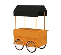 Mobile Stall Carts,market Display Carts With Awnings,wheeled Work Carts,suitable For Street Vendors,farmers' Markets,craft Fairs,mobile Food Carts On The Beach(Orange,160cm/63in)