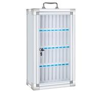 Mobile stand,Classroom Locker Box,Mobile Phones Desktop Organizer,mobile stand,office storage (Color : Silver, Size : 36Slots)