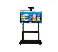 Mobile Stand - Rolling Tv Floor Stand - Portable Tv Trolley - Height Adjustable Tall Rolling Tv Stand On Casters Cart Trolly, For 50-75 Inch Flat Screens, Load 150Kg