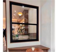 Mobile Stand Serving Window Door with Tempered Glass, Aluminium Frame House Window,Customizable Sizes Vertical Sliding Window(Black,W31.5Hx23.62in/80x60cm)