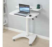 Mobile Standing Desk, Lectern Podium Stand, Lectern/Podium, Laptop Sit or Stand Desk on Wheels, Height Adjustable Stand up Table for Living Room, Bedroom, Office.(A)