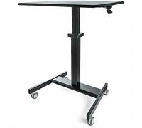StarTech.com Mobile Standing Desk - Portable Sit Stand Ergonomic Height Adjustable Cart on Wheels - Rolling Computer/Laptop Workstation Table with Locking One-Touch Lift for Teacher/Student