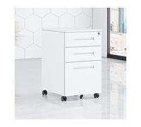 Mobile Steel Filing Cabinet - 3 Lockable Rolling Drawers for Document & File Storage - Space-Saving Office for Home & Office - Floor to Ceiling Design