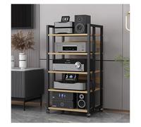 Mobile Stereo Rack - 4/5/6 Tier Multimedia Stand Independent Corner Storage for Turntables Speakers & Amplifiers -Portaoggetti Domestico