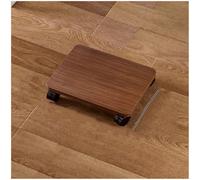 Mobile storage box base with swivel castor brackets, multi-purpose roller support frame, roller-equipped shelving unit for positioning washing machines,Black Walnut,35×60cm