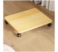 Mobile storage box base with swivel castor brackets, multi-purpose roller support frame, roller-equipped shelving unit for positioning washing machines,Natural Wood,45×60cm