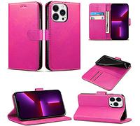 Mobile Stuff Case Compatible With iPhone 13 Pro Max Leather Wallet Book Flip Folio Stand View Cover Magnetic Closure with Card Slots for iPhone 13 Pro Max [6.7 Inch] (Pink)