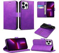 Mobile Stuff Case Compatible With iPhone 13 Pro Max Leather Wallet Book Flip Folio Stand View Cover Magnetic Closure with Card Slots for iPhone 13 Pro Max [6.7 Inch] (Purple)