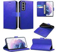 Mobile Stuff Case for Samsung Galaxy S22 5G, Leather Wallet Book Flip Folio Stand View Cover Magnetic Closure with Card Slots for Samsung Galaxy S22 5G [6.1 Inch] (Blue)