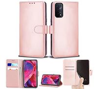 Mobile Stuff For Oppo A54 5G Case/Oppo A74 5G Case, Wallet Case Magnetic Flip Leather Cover With Card Slots and Stand Feature Compatible with Oppo A54 5G Case/Oppo A74 5G (6.51 inch) (Rose Gold)