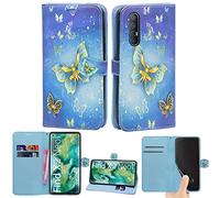 Mobile Stuff For OPPO Find X2 Neo 5G Case, Wallet Case Magnetic Flip Leather Cover With Card Slots and Stand Feature Compatible with OPPO Find X2 Neo (6.5 inch) (Butterfly Gold)