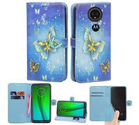 Mobile Stuff Motorola Moto G7 Power Case, Leather Wallet with Flip Cover, Credit Card Pockets and Stand Compatible For Moto G7 Powe (6.2") (Butterfly Gold)