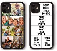 Mobile Stuff Personalised Phone Case for iPhone 12/12 Pro, Shockproof TPU Bumper back Custom Cover Collage Your Own Photo for iPhone 12/12 Pro - 6.1 Inch, Personalize with Five Image Collage Layout B
