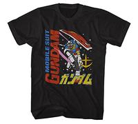 Mobile Suit Gundam Anime Ms Gundam and Mecha Japanese Men's Short Sleeve T Shirt Graphic Tees, Black, Medium