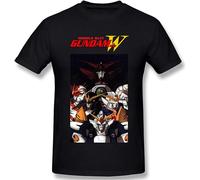 Mobile Suit Gundam Wing Mens Basic Cotton Short Sleeve T-Shirt Fashion Shirts Size S Black