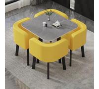 Mobile Table Bedside Stand Adjustable Office And Home Folding Table，Space-Saving Square Dining Table Set with 4 Chairs, Perfect for Office, Lounge, Dining, and Kitchen - Stylish Negotiation