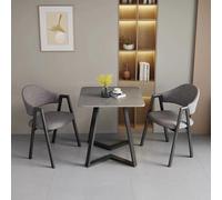 Mobile Table Bedside Stand Adjustable Office And Home Folding Table，Square Dining Table Set with 2 Chairs - Coffee Shop Leisure Table & Chair Combination for Living Room, Lounge, Reception &