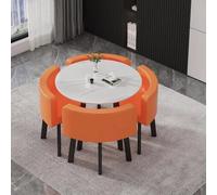 Mobile Table Bedside Stand Adjustable Office And Home Folding Table，Square Dining Table Set with 4 Chairs - Space-Saving Office Negotiation & Lounge Table Combination for Kitchen & Dining Ro