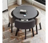 Mobile Table Bedside Stand Adjustable Office And Home Folding Table，Square Dining Table Set with 4 Chairs - Space-Saving Office Negotiation & Lounge Table Combo, Modern Kitchen Dining Furnit