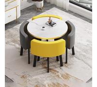 Mobile Table Bedside Stand Adjustable Office And Home Folding Table，Square Dining Table Set with 4 Chairs, Space-Saving Office Negotiation & Lounge Table Set, Modern Kitchen Dining Furniture