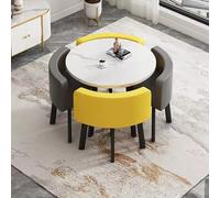 Mobile Table Bedside Stand Adjustable Office And Home Folding Table，Square Dining Table Set with 4 Chairs - Space-Saving Office Negotiation & Lounge Area Furniture, Ideal for Dining, Kitchen